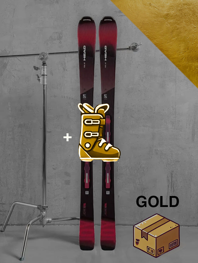 Dame Carving ski inklusiv skistave / GULD pakke