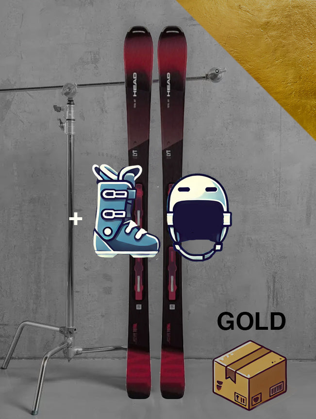 Dame Carving ski inklusiv skistave / GULD pakke