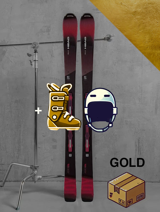 Dame Carving ski inklusiv skistave / GULD pakke