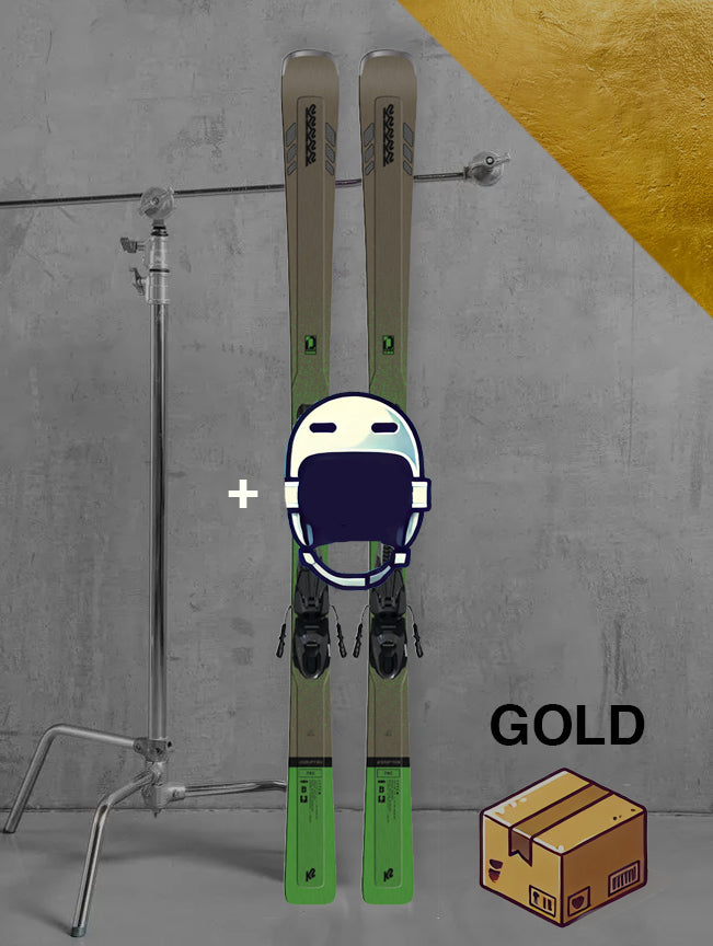 Herre Carving ski inklusiv skistave / GULD pakke