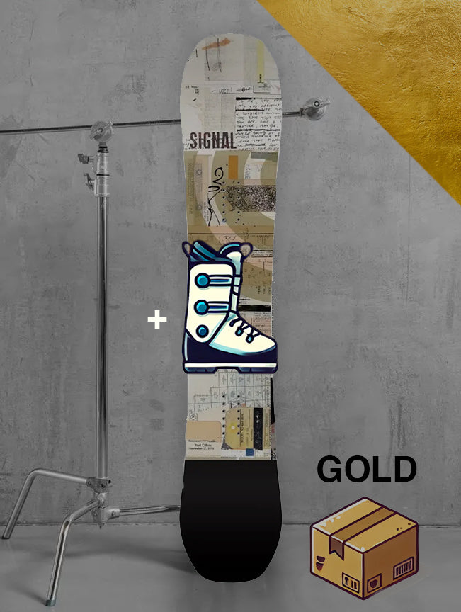 Dame allmountain snowboard inklusiv bindinger / GULD pakke