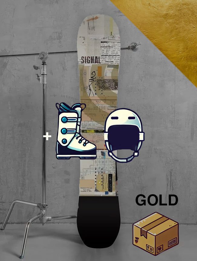 Dame allmountain snowboard inklusiv bindinger / GULD pakke