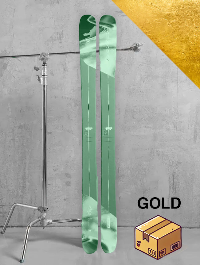 Dame Freestyle / twintip ski inklusiv skistave / GULD pakke
