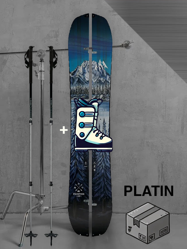 Dame split snowboard inklusiv skistave og skind / PLATIN pakke