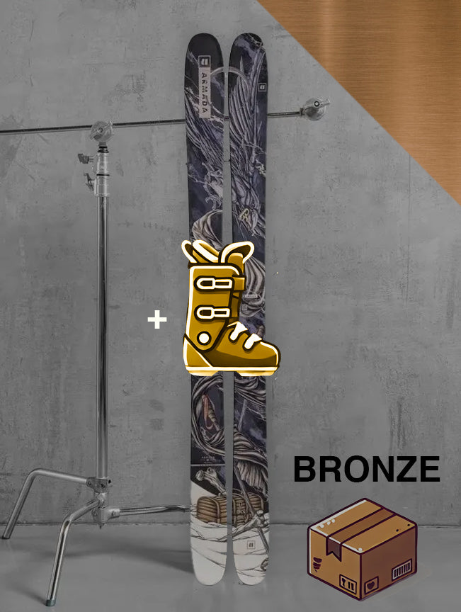 Herre Freestyle / twintip ski inklusiv skistave / BRONZE pakke