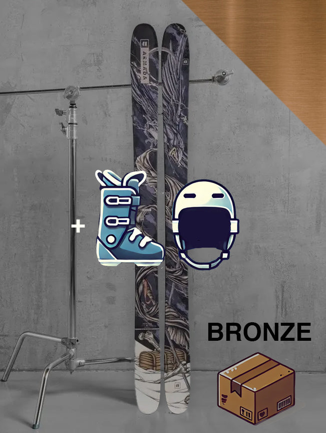 Herre Freestyle / twintip ski inklusiv skistave / BRONZE pakke