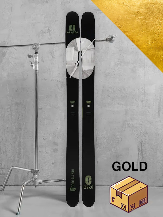 Herre freeride ski inklusiv skistave / GULD pakke