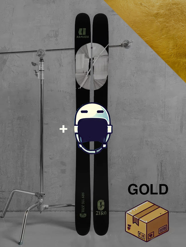 Herre freeride ski inklusiv skistave / GULD pakke