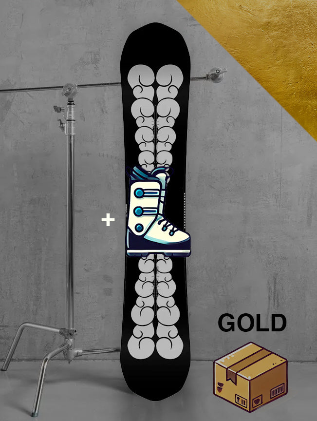 Herre allmountain snowboard inklusiv bindinger / GULD pakke
