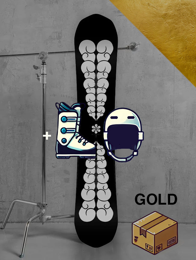 Herre allmountain snowboard inklusiv bindinger / GULD pakke