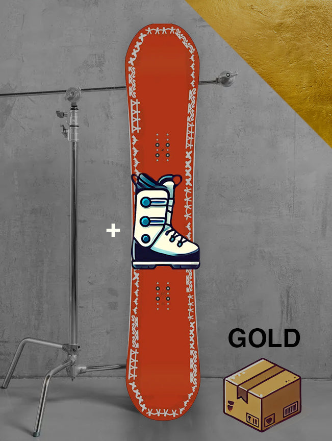 Dame piste snowboard inklusiv bindinger / GULD pakke