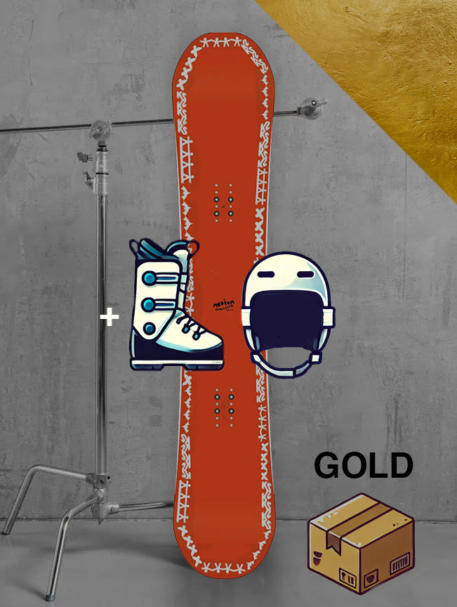 Dame piste snowboard inklusiv bindinger / GULD pakke