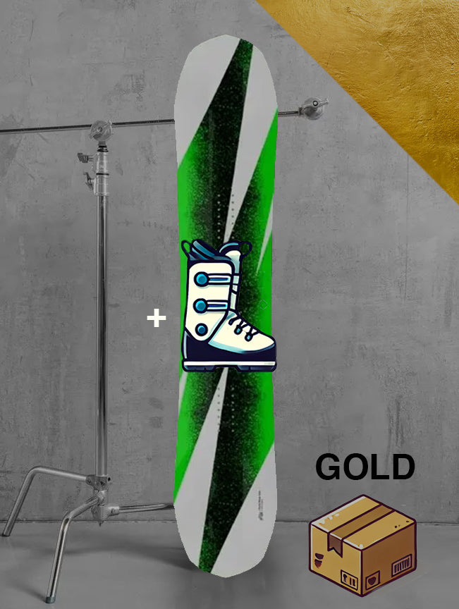 Herre piste snowboard inklusiv bindinger / GULD pakke