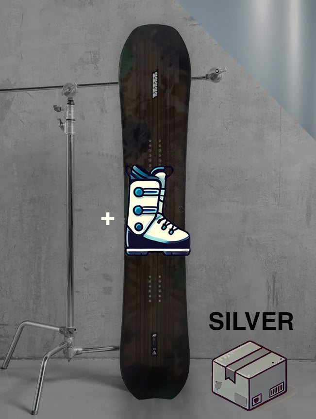 Herre piste snowboard inklusiv bindinger / SØLV pakke