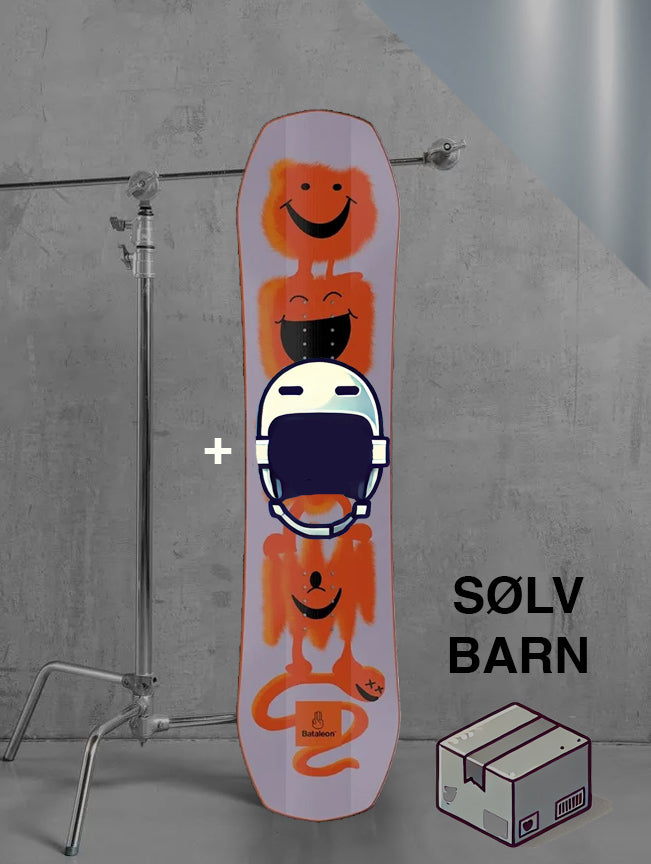 Barne snowboard / op til 10 år / inklusiv bindinger og støvler / SØLV pakke