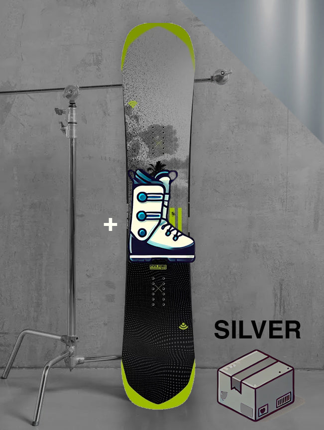 Dame park snowboard inklusiv bindinger / SØLV pakke