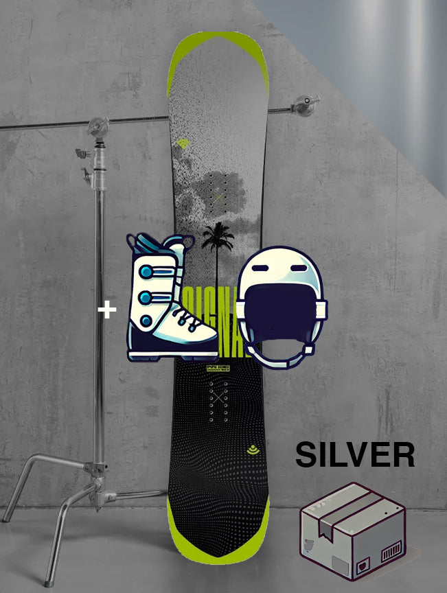 Dame park snowboard inklusiv bindinger / SØLV pakke