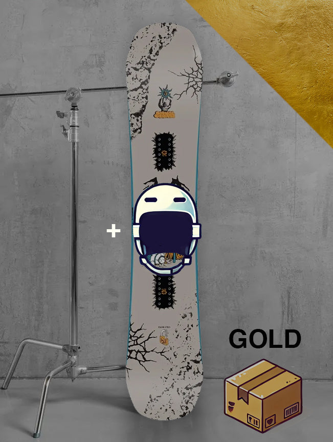 Herre park snowboard inklusiv bindinger / GULD pakke