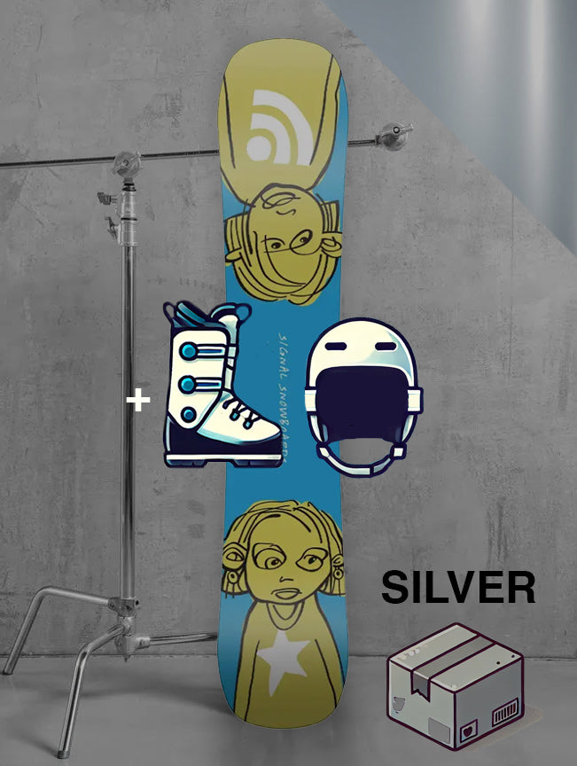 Herre park snowboard inklusiv bindinger / SØLV pakke