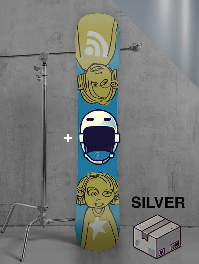 Herre park snowboard inklusiv bindinger / SØLV pakke