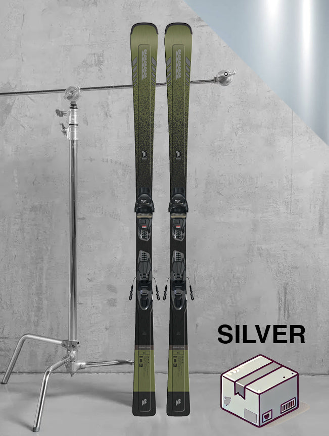 Herre Carving ski inklusiv skistave / SØLV pakke