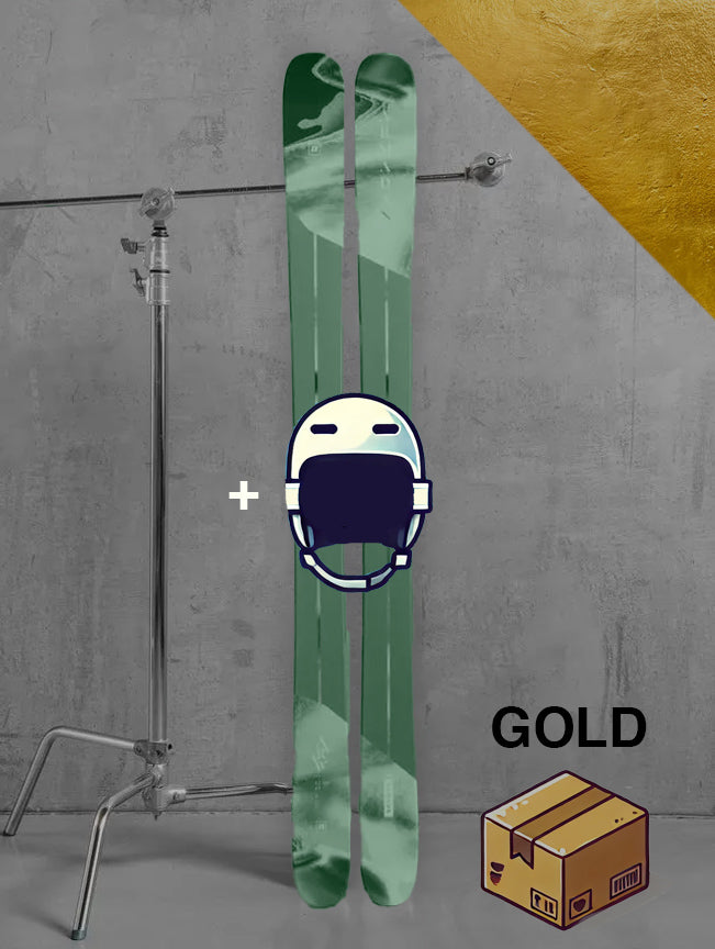 Dame Freestyle / twintip ski inklusiv skistave / GULD pakke