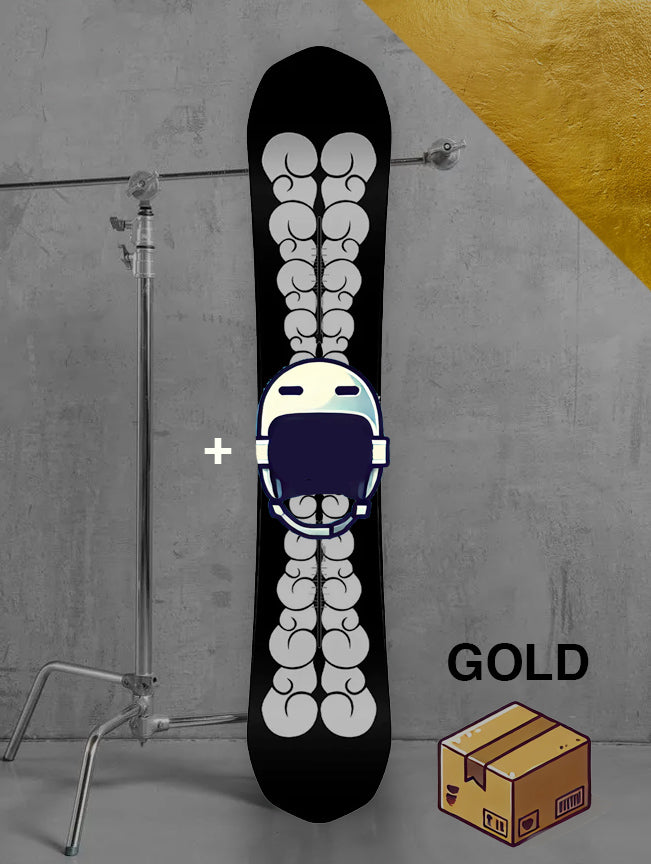 Herre allmountain snowboard inklusiv bindinger / GULD pakke